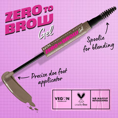 Zero to Brow: difuminado suave de líneas para cejas, tono Ash Brown.