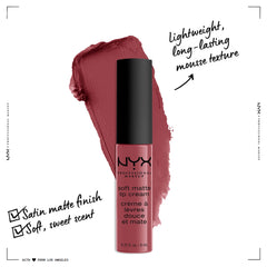 NYX Soft Matte Lip Cream textura cremosa en labios para uso diario