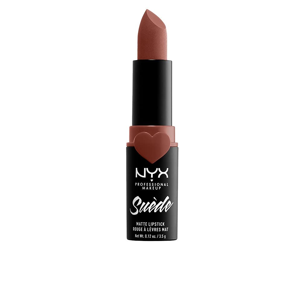 NYX Suede Matte Lipstick, barra de labios mate suave, acabado duradero y cómodo.