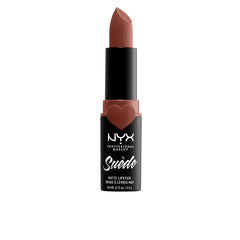 NYX Suede Matte Lipstick, barra de labios mate suave, acabado duradero y cómodo.