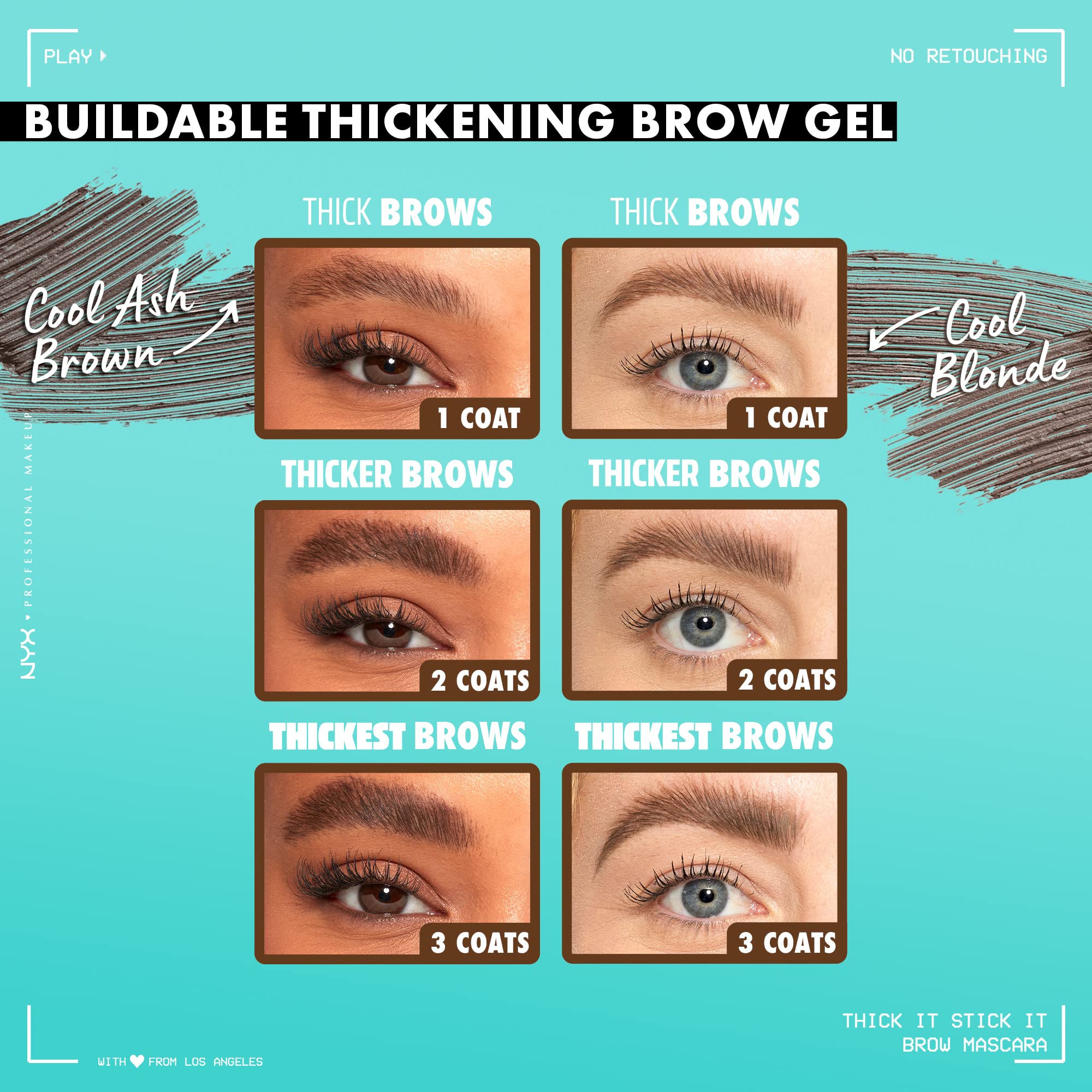 NYX Thick It Stick It: producto cruelty-free certificado por PETA para cejas.