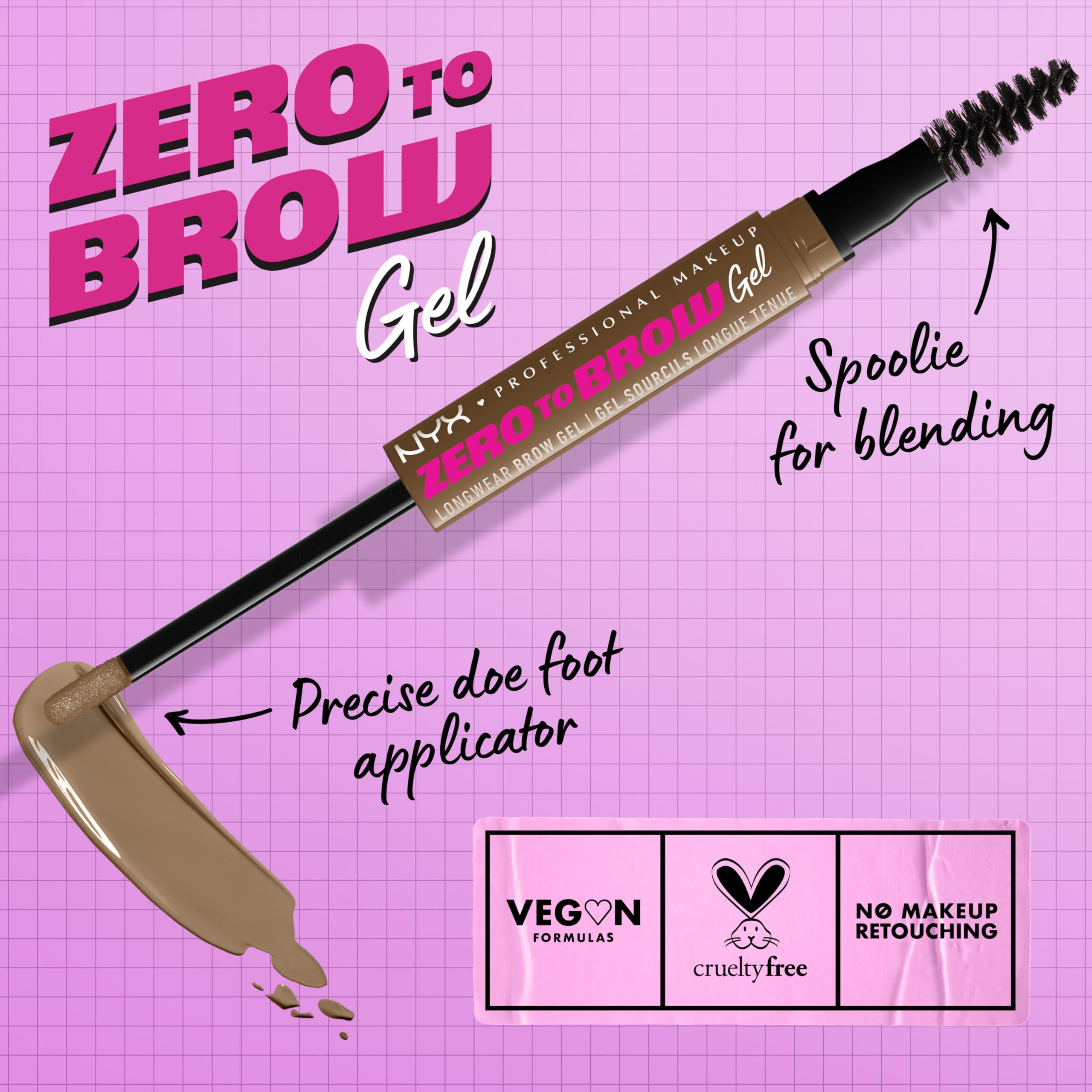 NYX Zero to Brow gel de larga duración resistente a transferencia
