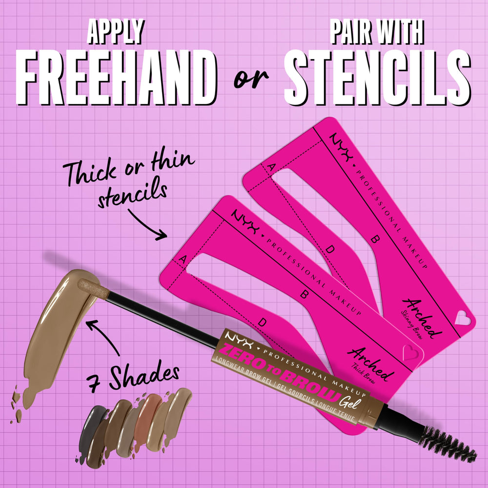 NYX Zero to Brow plantillas para perfilar la forma de las cejas