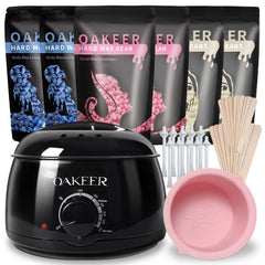 Oakeer Waxing Kit con calentador de 400 ml para sesiones fáciles en casa