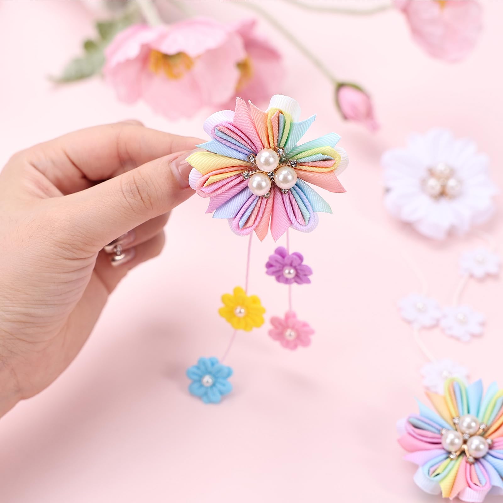 OAOLEER accesorios de cabello flor con clip para diario y ocasiones.