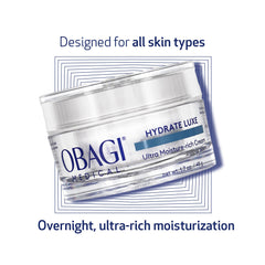 Obagi Hydrate Luxe, pote de 50 ml para uso prolongado en la rutina nocturna.