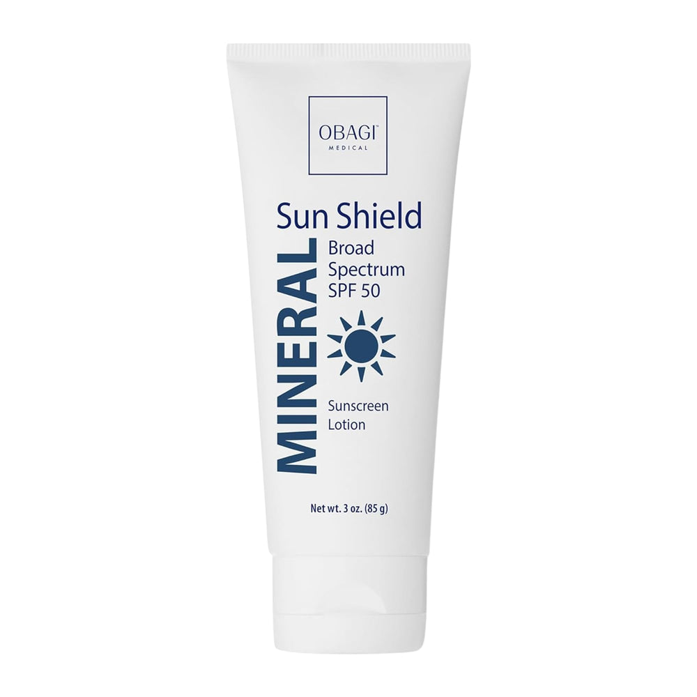 Obagi Sun Shield Mineral Sunscreen, bote visible, protección diaria suave para piel sensible.