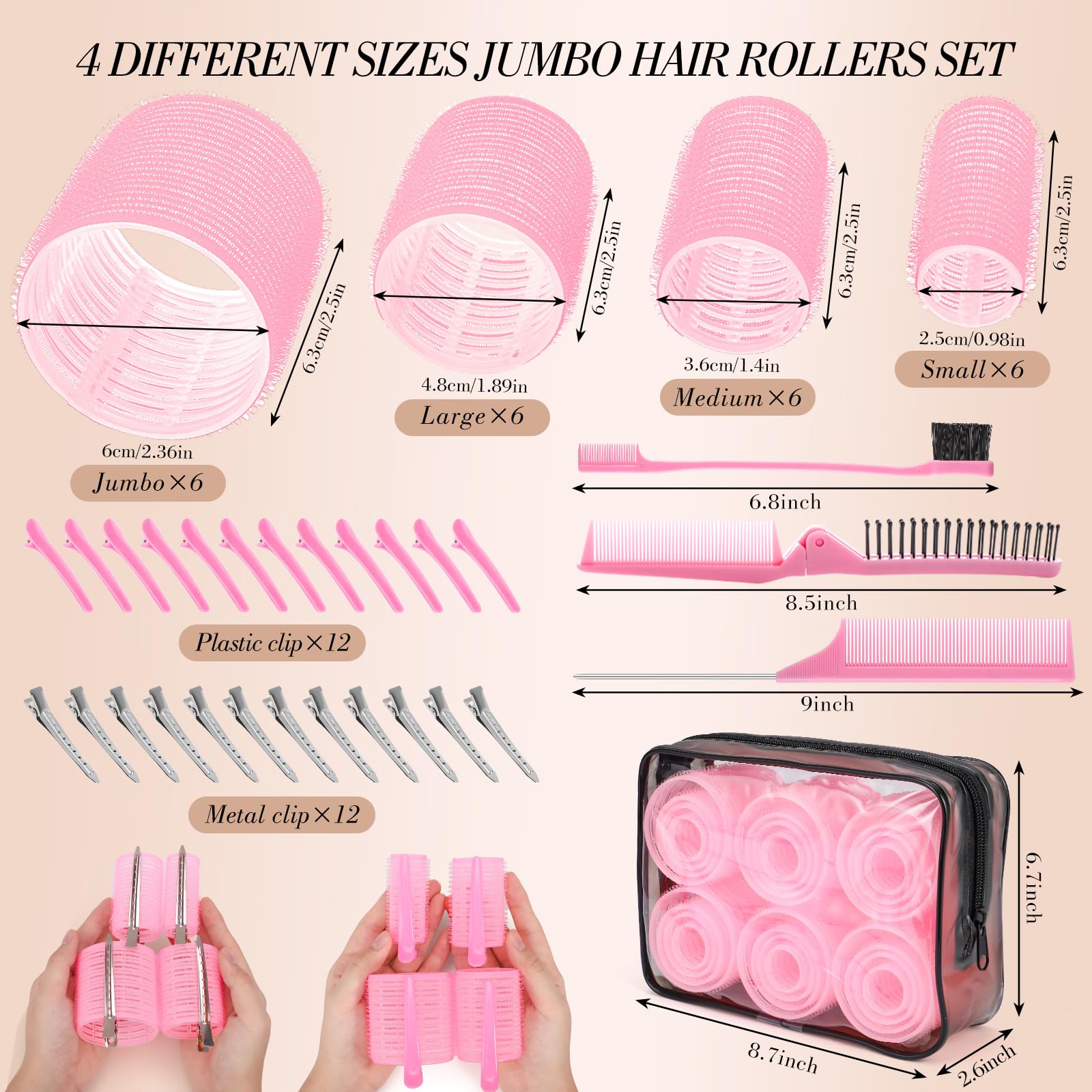 Clips de fijación para rulos obeoby, rizos definidos