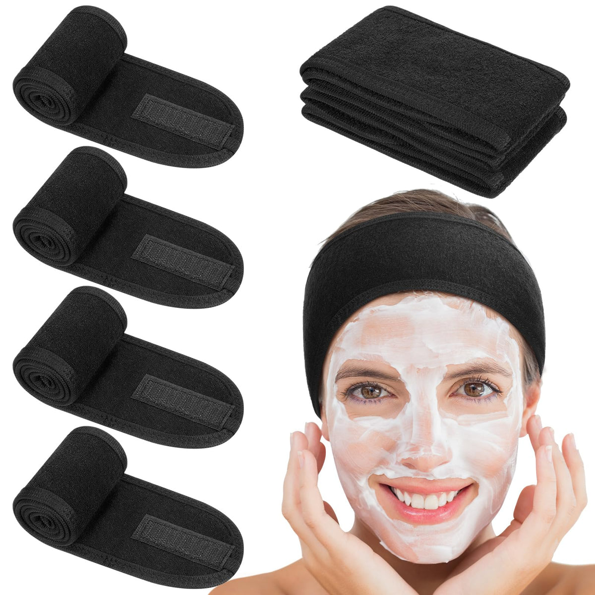 Diadema obeoby para lavado facial rosa con ajuste cómodo