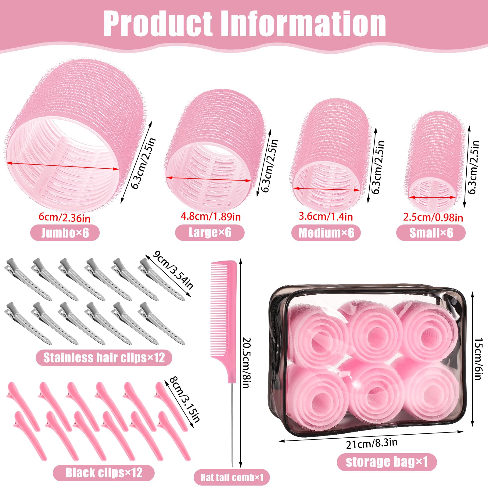 obeoby rulos 60 mm rosa para ondas amplias