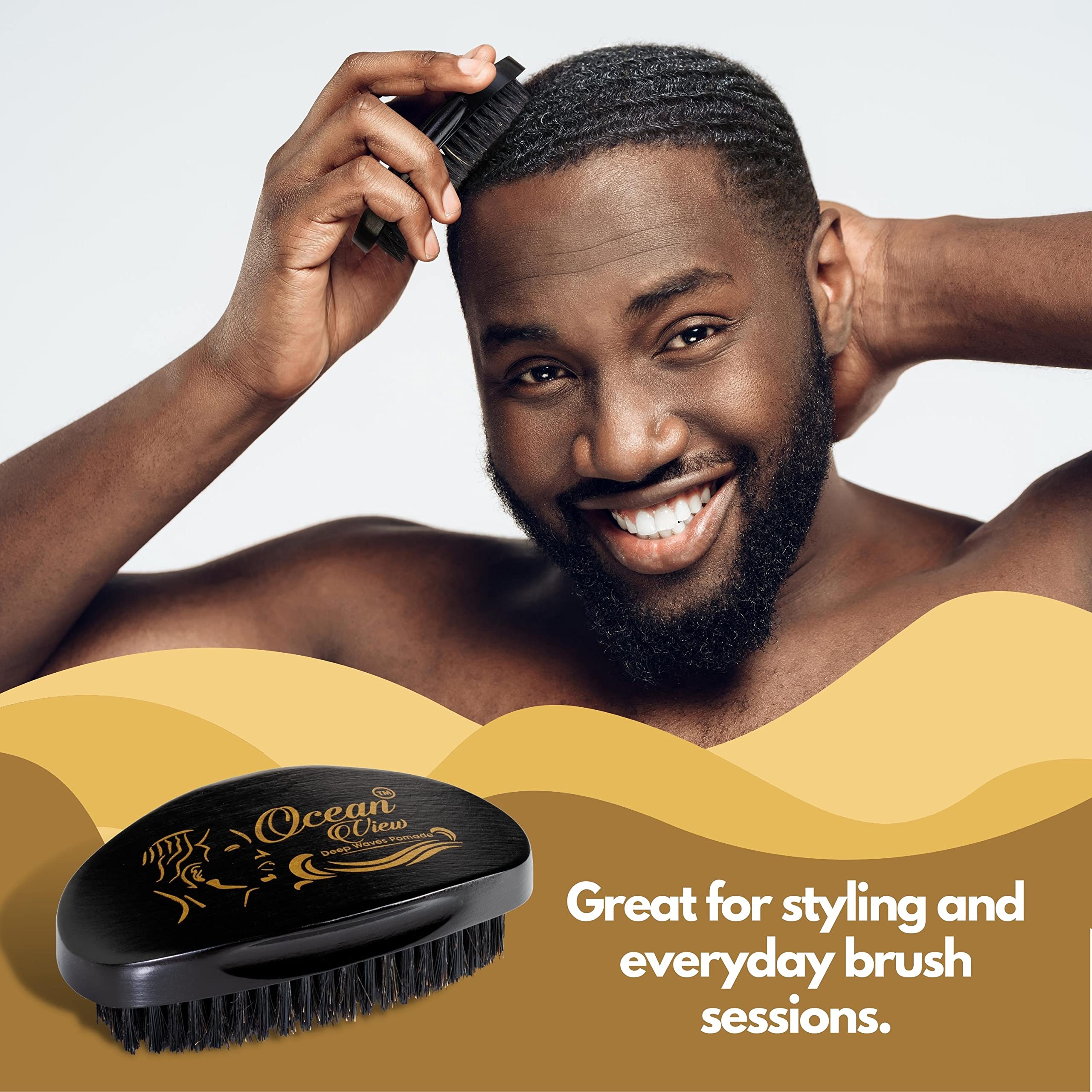 Ocean View Deep Waves Pomade, estuche almacenamiento, mantiene el cepillo limpio entre usos.
