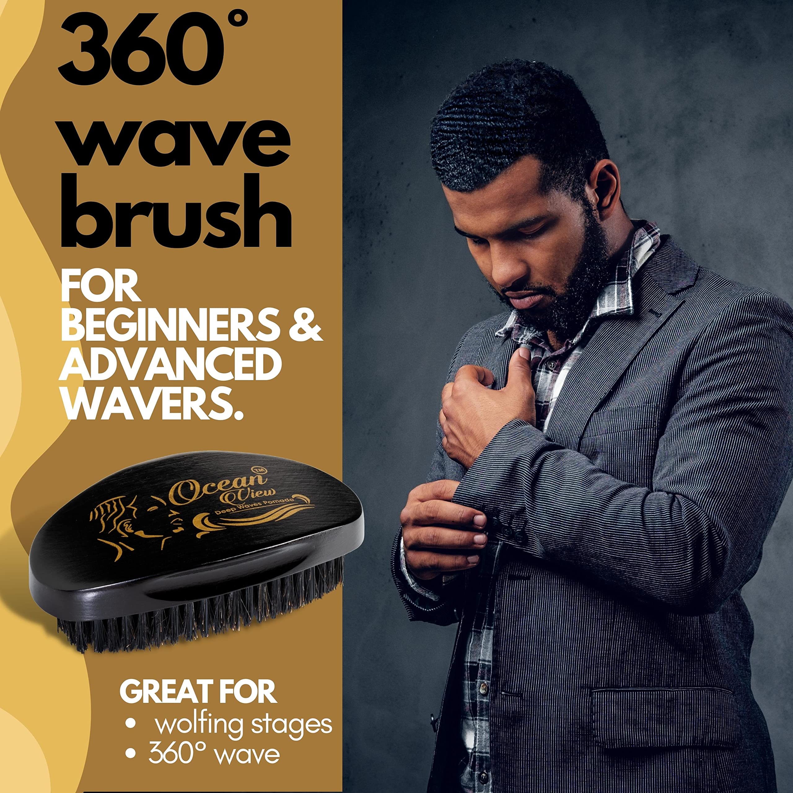 Ocean View Deep Waves Pomade, ondas 360-540-720, guía el peinado diario con precisión.