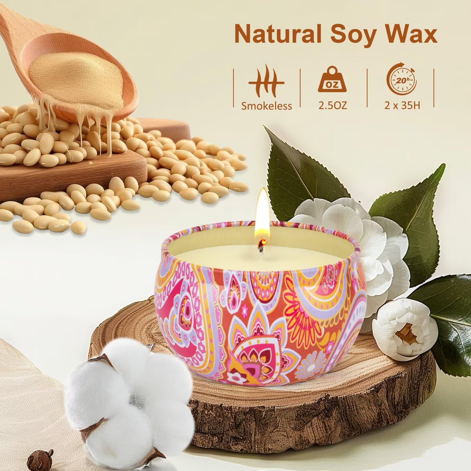 OFUN vela aromatica encendida para iluminacion suave
