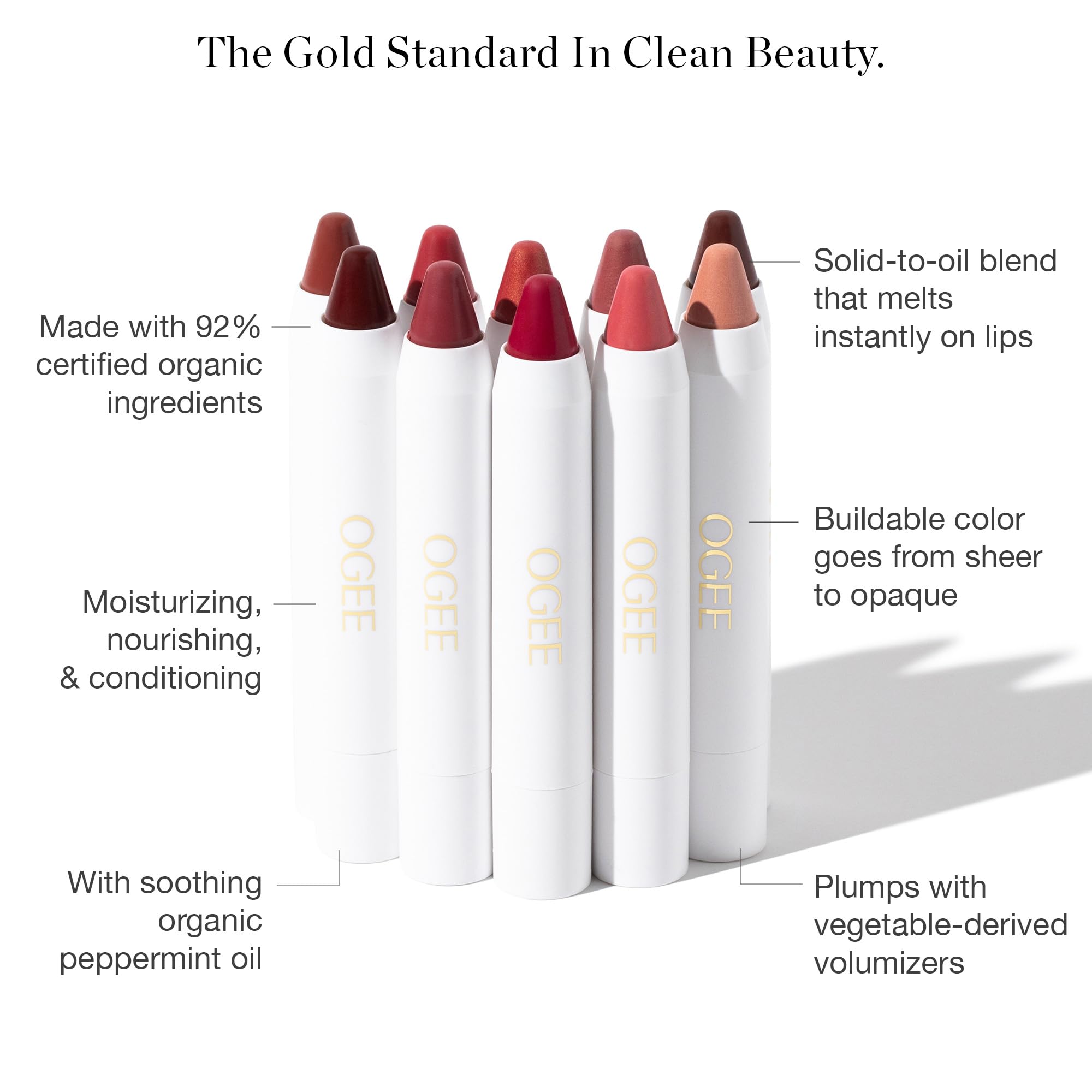 Hidratación prolongada con aceite labial Ogee Begonia para labios sedosos