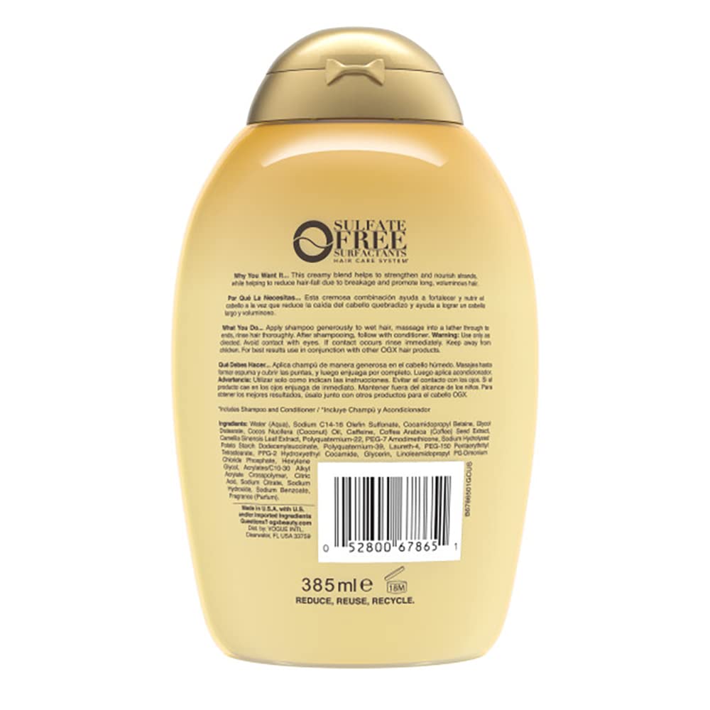 OGX espuma shampoo cremosa: experiencia suave durante el lavado.