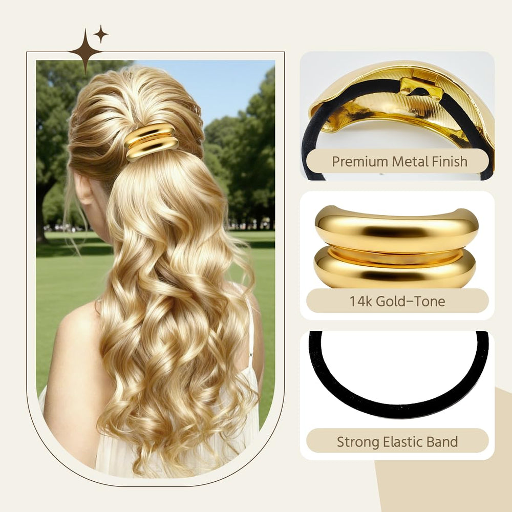 OHCISP abrazadera pelo oro curva 2, acabado elegante para coletas.