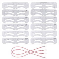Ohlove conjunto de plantillas para cejas 12 piezas, definición precisa en cada trazo.