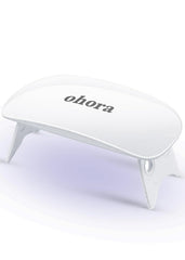 Ohora Care LED lamp front view, compact for on-the-go gel strip curing.