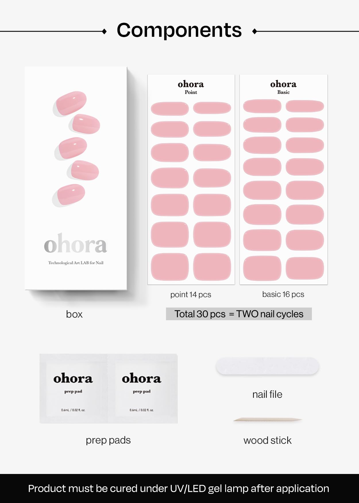ohora parches uñas rosa n-cream ideal para principiantes