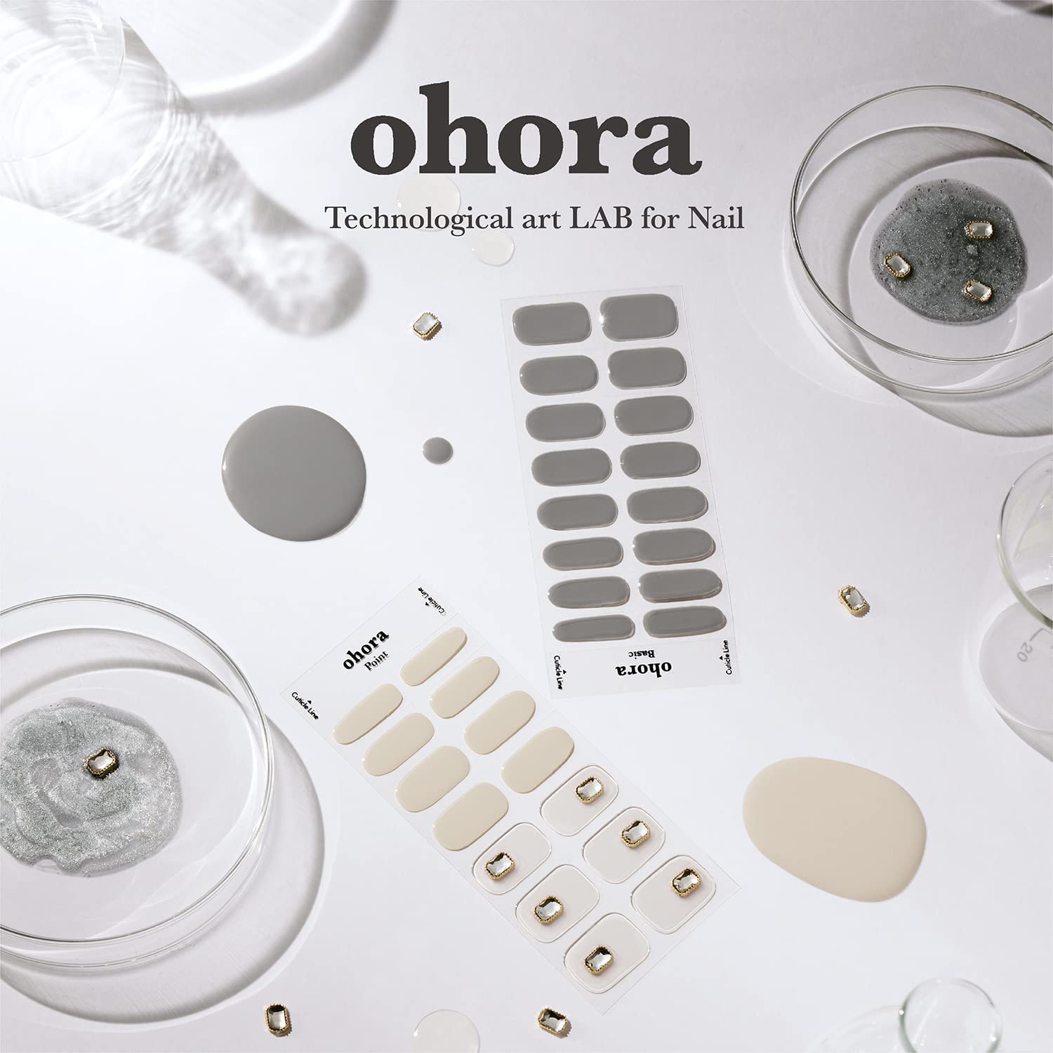 ohora tiras uñas gel semi-curadas rojo acento elegante