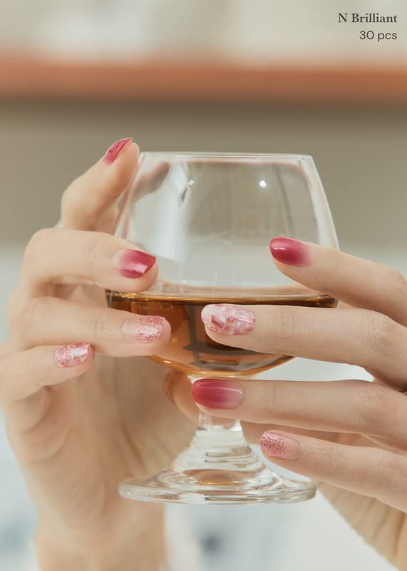 ohora tiras uñas gel semi-curadas rojo sólido cobertura uniforme