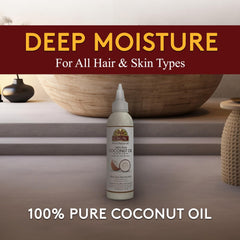 OKAY coconut oil hair care soft highlights the conditioning benefits for smooth, shiny strands.