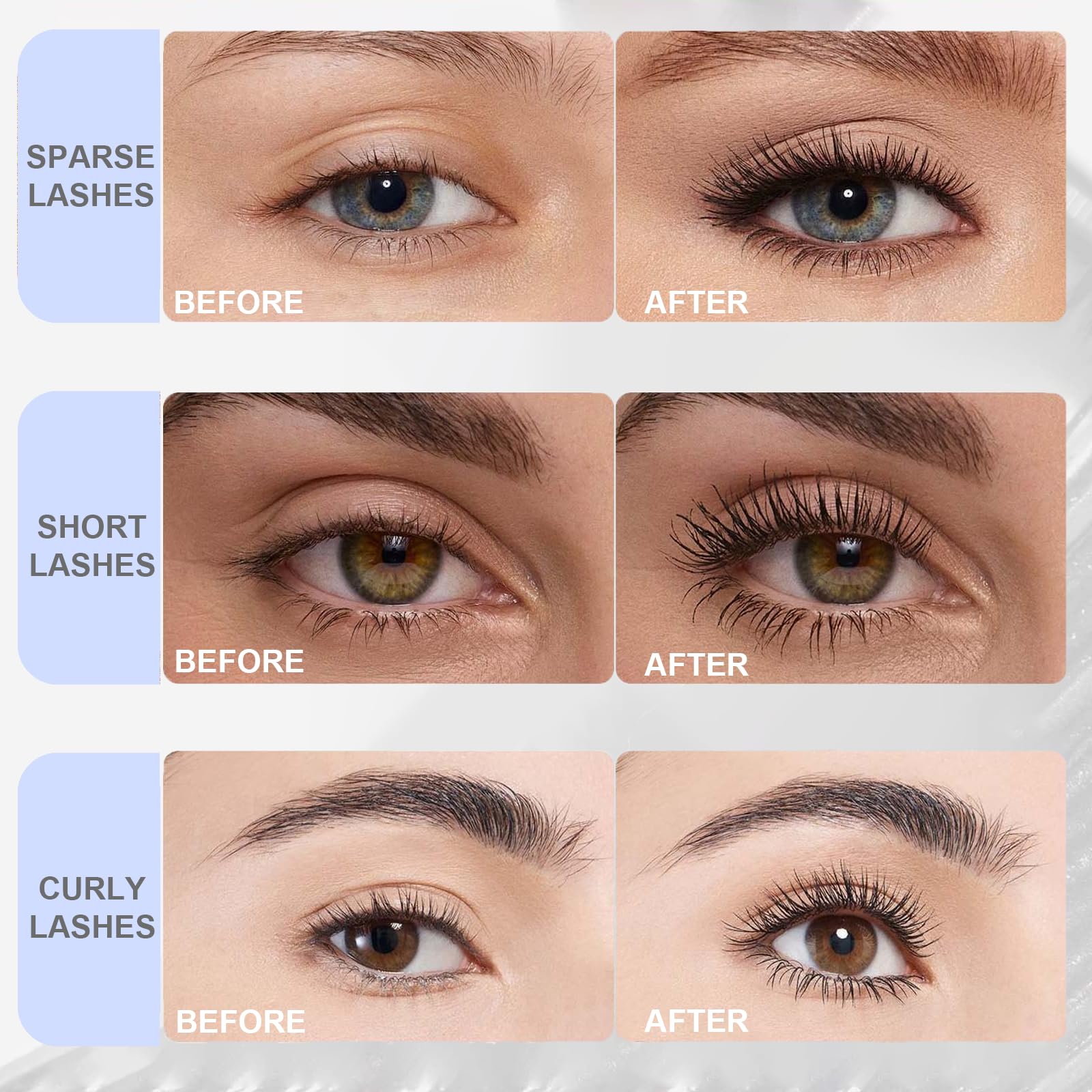 Okerker mascara metálica resistente al agua para uso diario sin manchar.