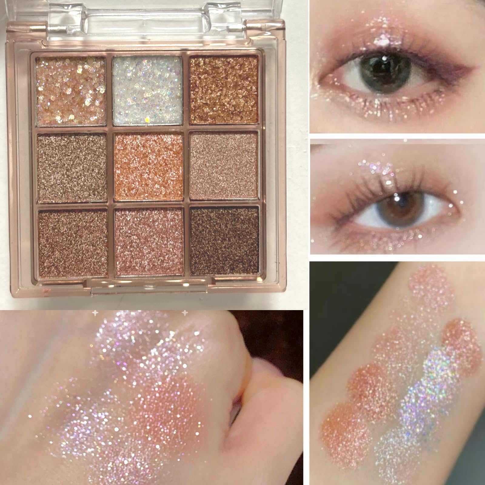 Okerker Sombras ojos brillo lentejuelas para destellos llamativos.