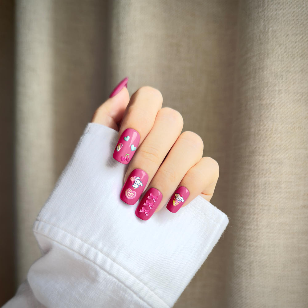 okiYomi pegatinas uñas 3D Perrito silencioso, encanto sutil
