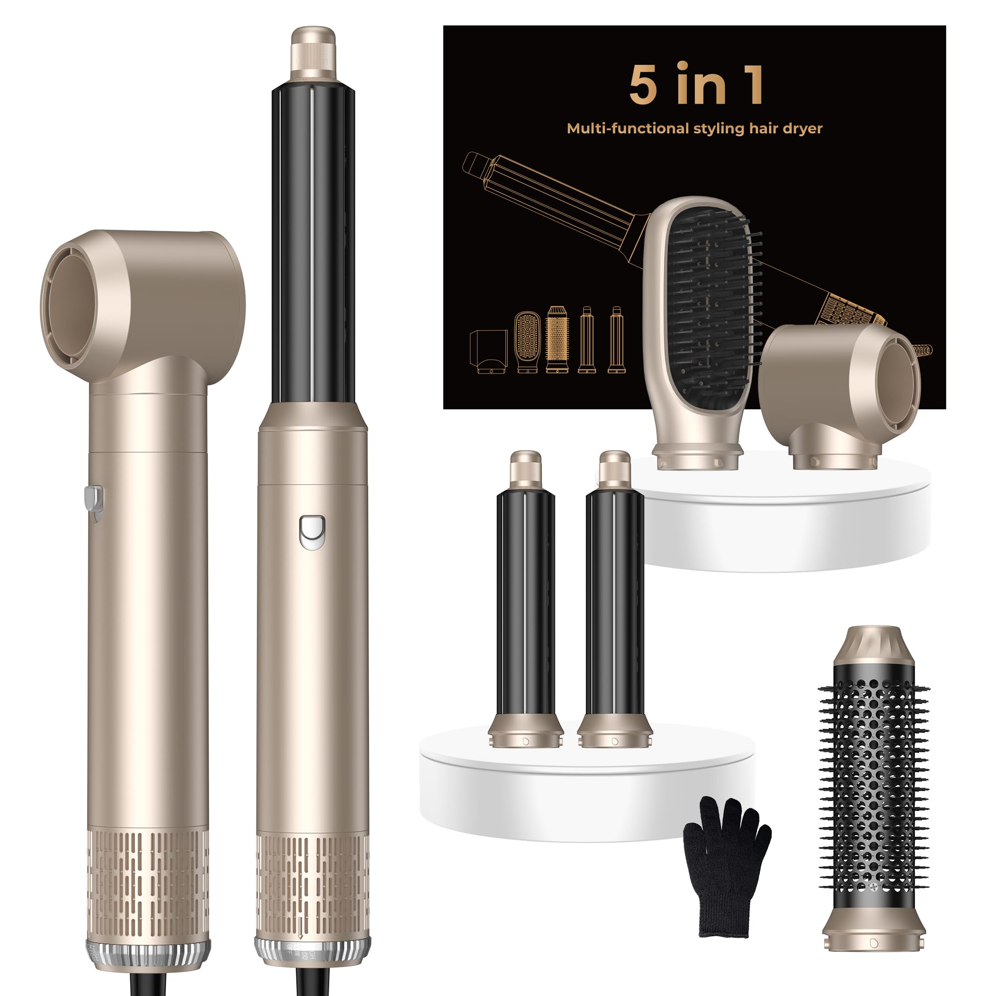 OKWRAP 5 en 1 secador cepillo para secar y dar forma en casa.