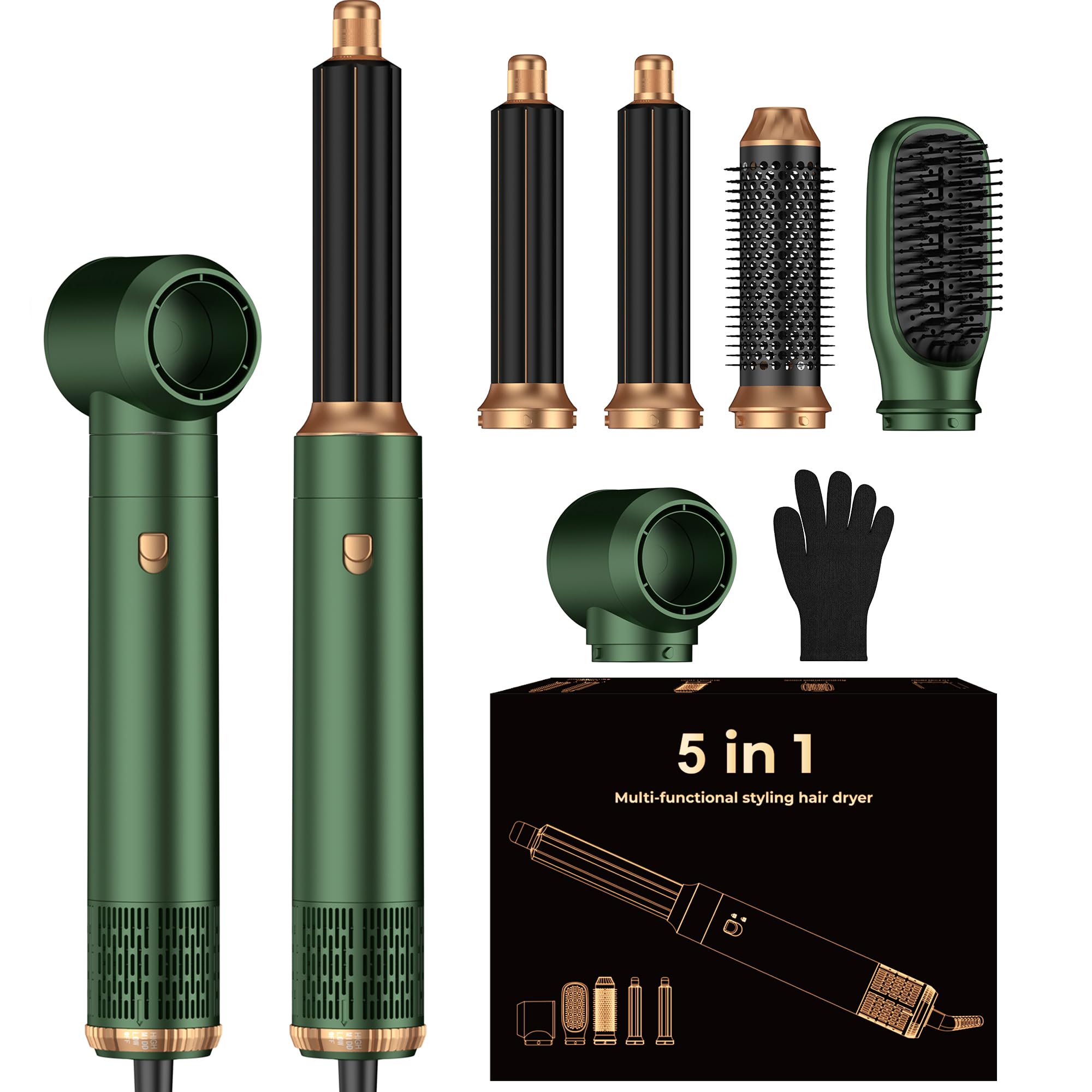 OKWRAP 5 en 1 secador de aire ionizado para brillo suave