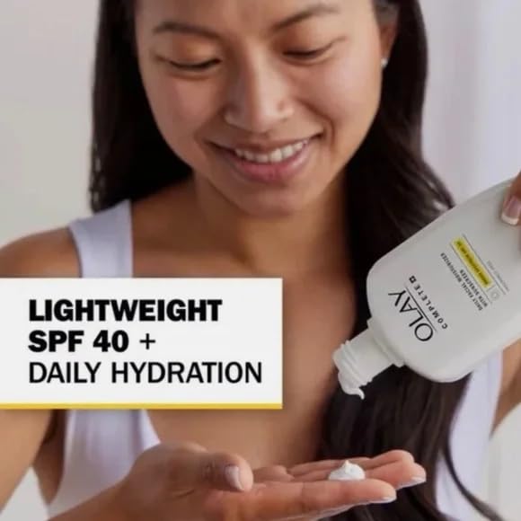 OLAY Complete SPF40 – emballage recyclable pour une démarche durable.