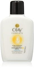 OLAY hidratante diario SPF 15 para piel sensible en botella y protección diaria.