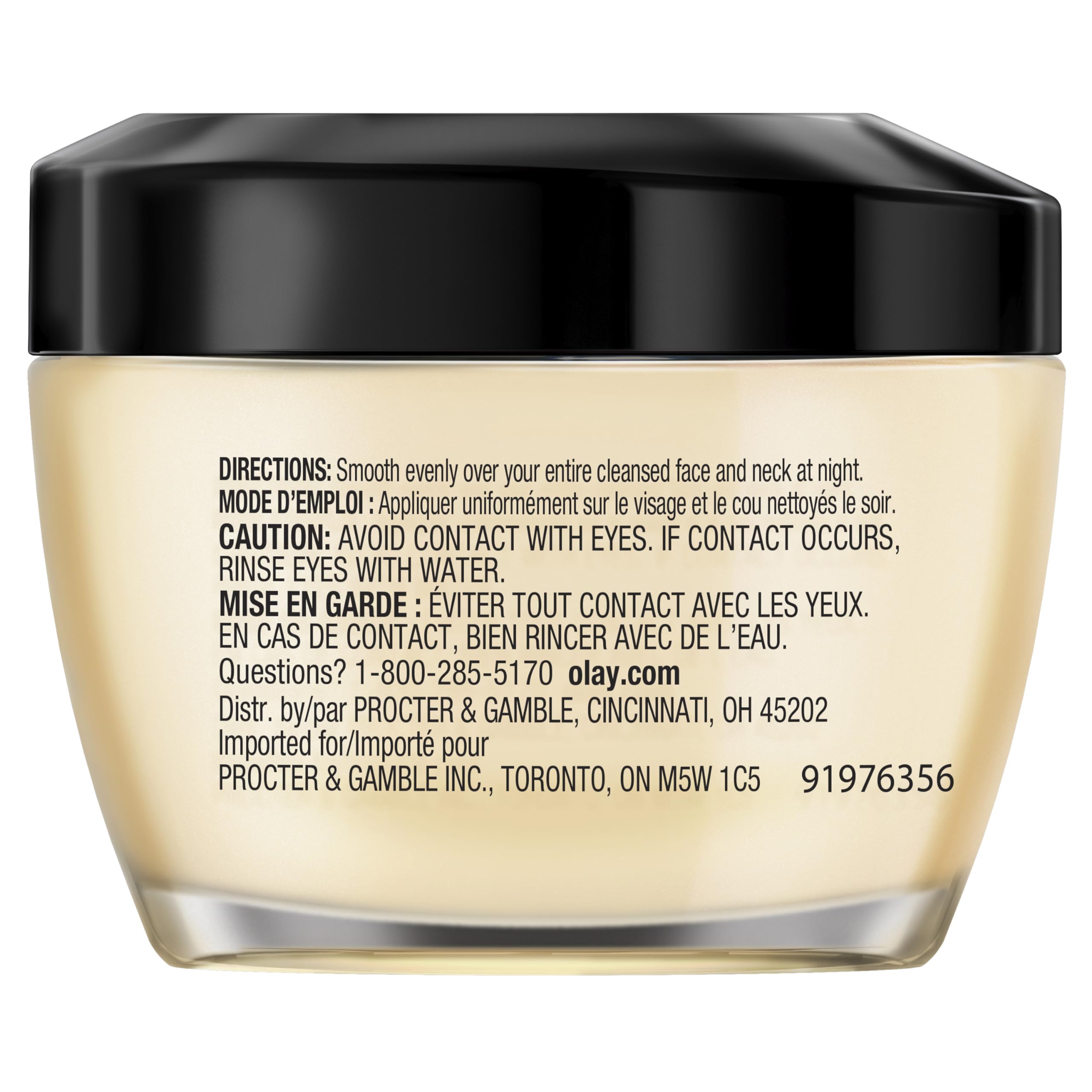 Olay Total Effects envase con tapa, conveniente rutina nocturna