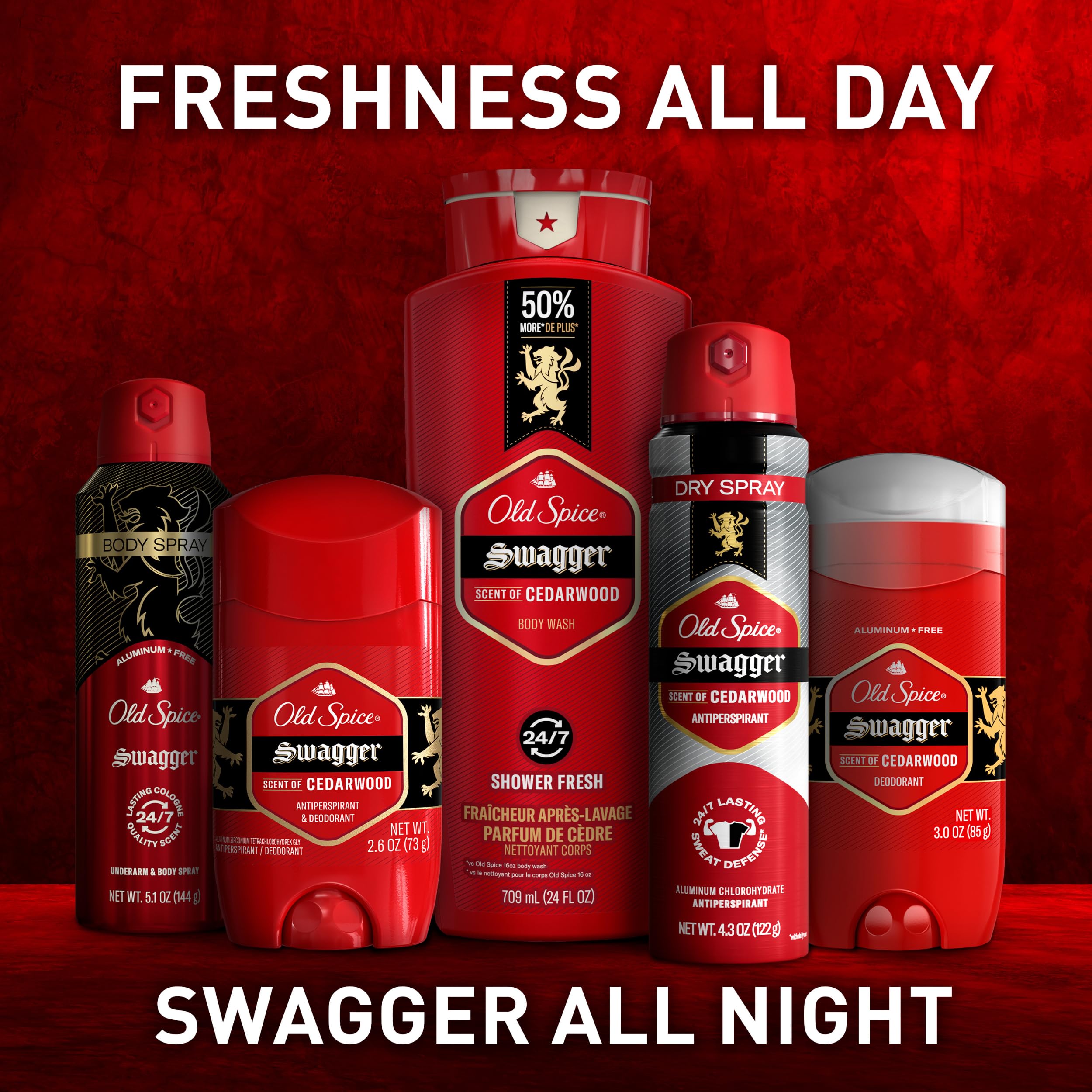 Protección de olor de hasta 24 horas con Old Spice Swagger.