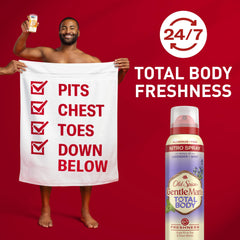 Old Spice Total Body Deodorant bottle back highlights ingredients and dermatologist-tested safety