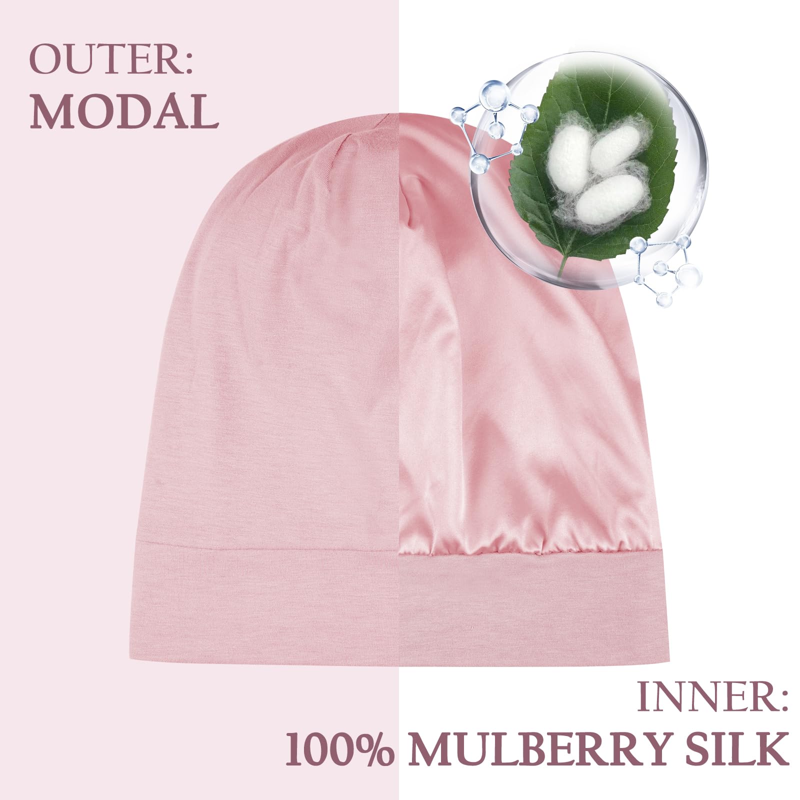 Boina de seda OLESILK para bebé, ajuste regulable para crecer con el niño.