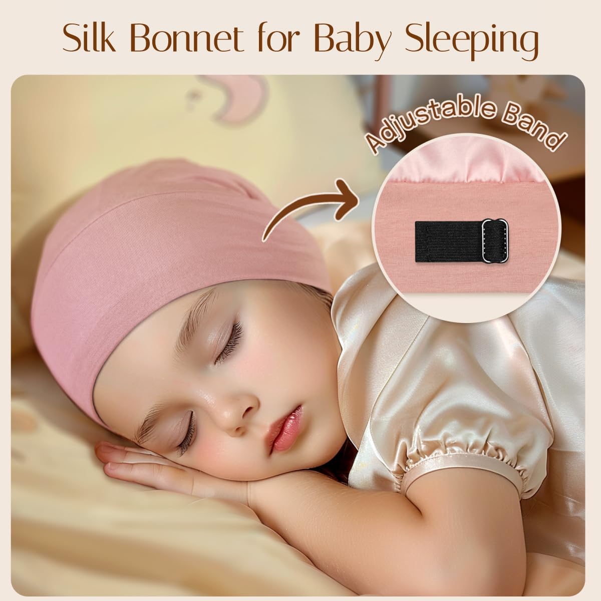 Boina suave y transpirable de OLESILK para dormir sin irritación en la piel.