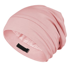 Boina de seda OLESILK para bebé rosa, suave y protege el cabello durante la noche.