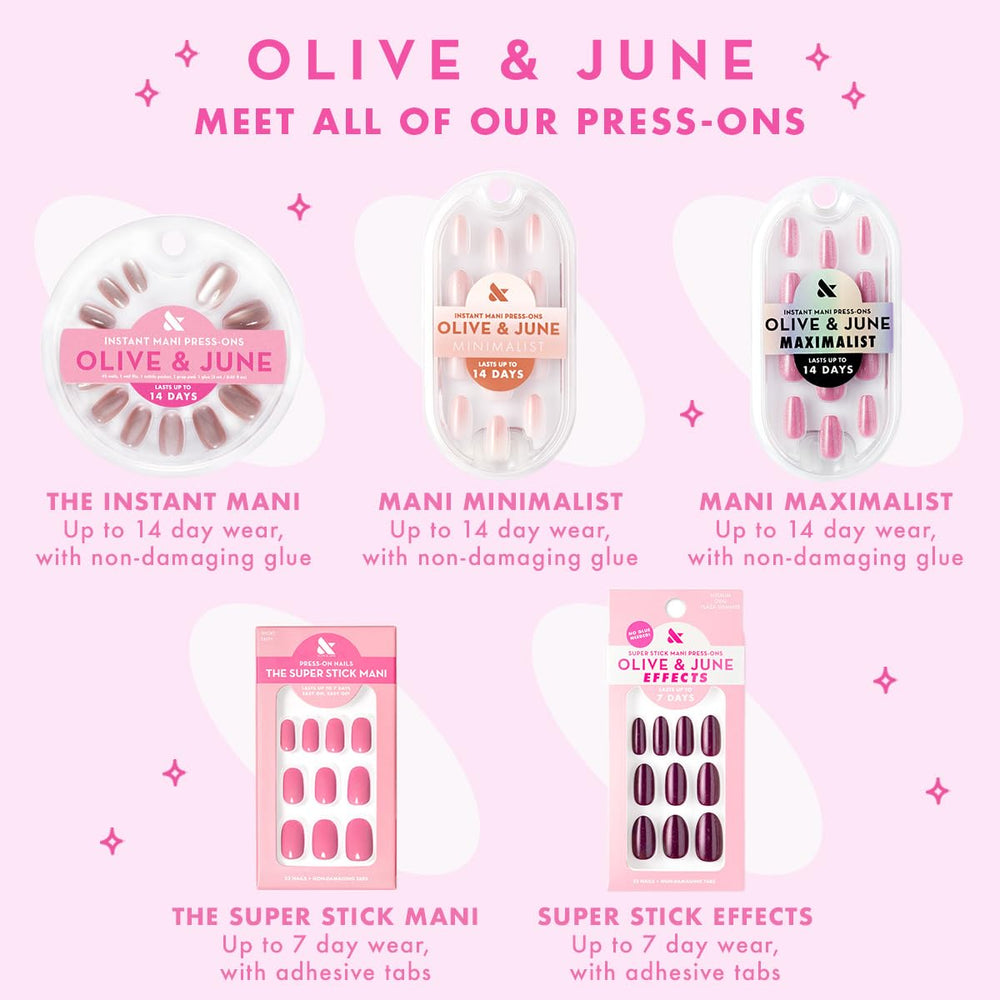 Acabado realista y duradero de Olive June hasta 7 días