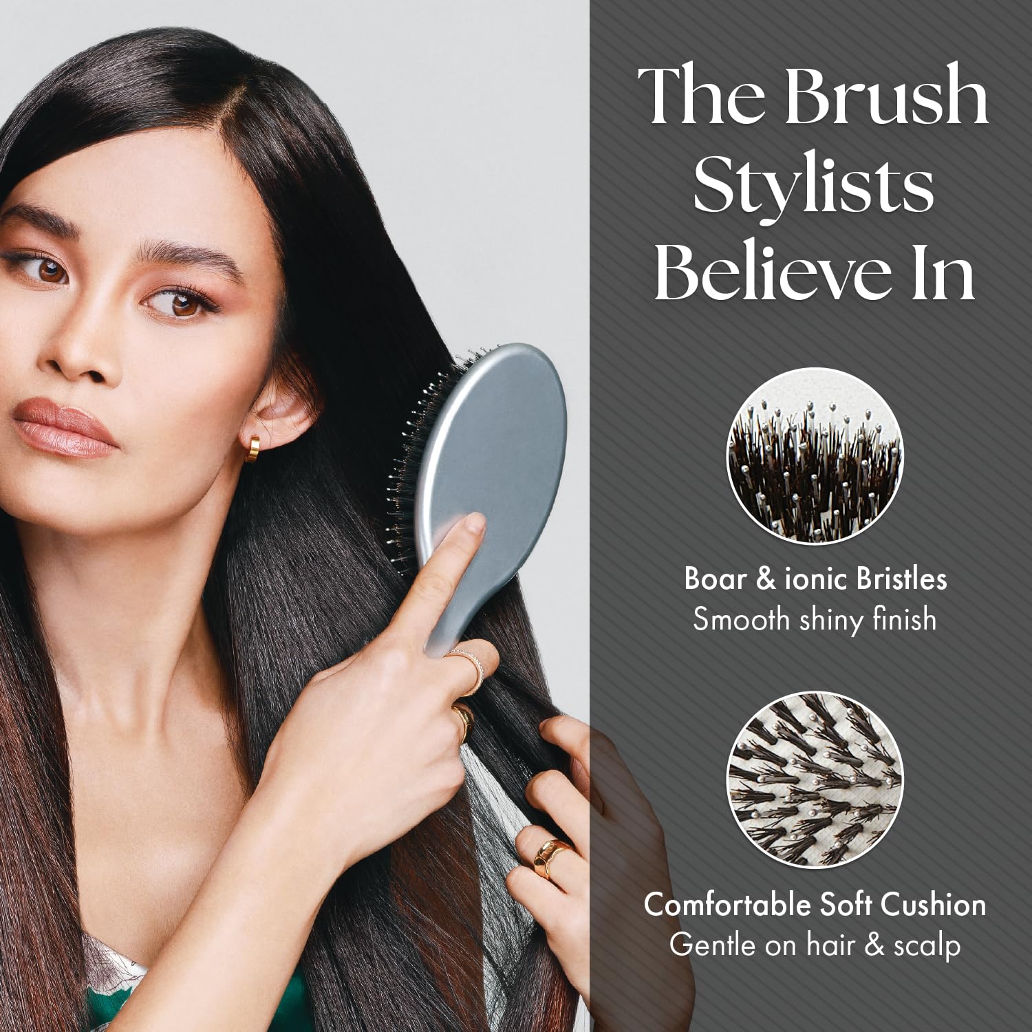 Cepillo antiestático para cabello sin estática y brillo
