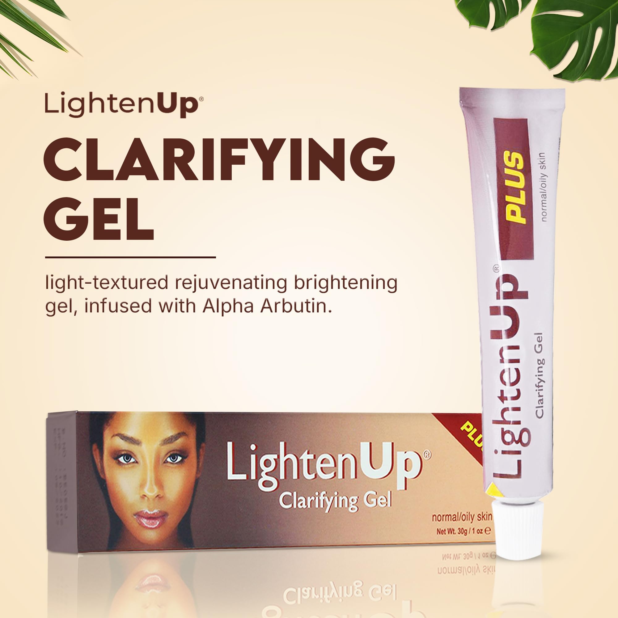 Close-up of gel texture from OMIC Lighten-Up Plus for a light finish