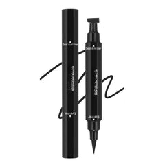 ONarisae delineador doble punta negro con sello para alas simétricas.