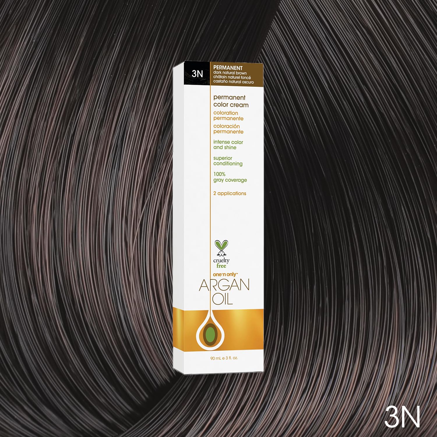 One N' Only brillo radiante con color permanente para cabello suave.