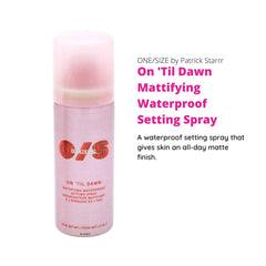 ONE/SIZE mini, aplicación precisa con spray fijador para maquillaje.