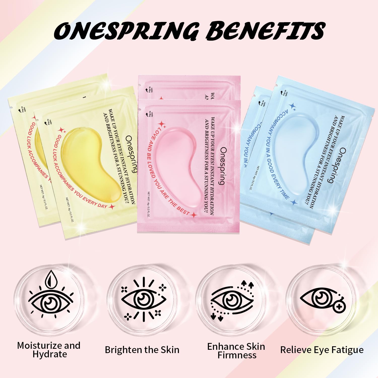 Onespring parches ojos gel hidratante para hinchazón