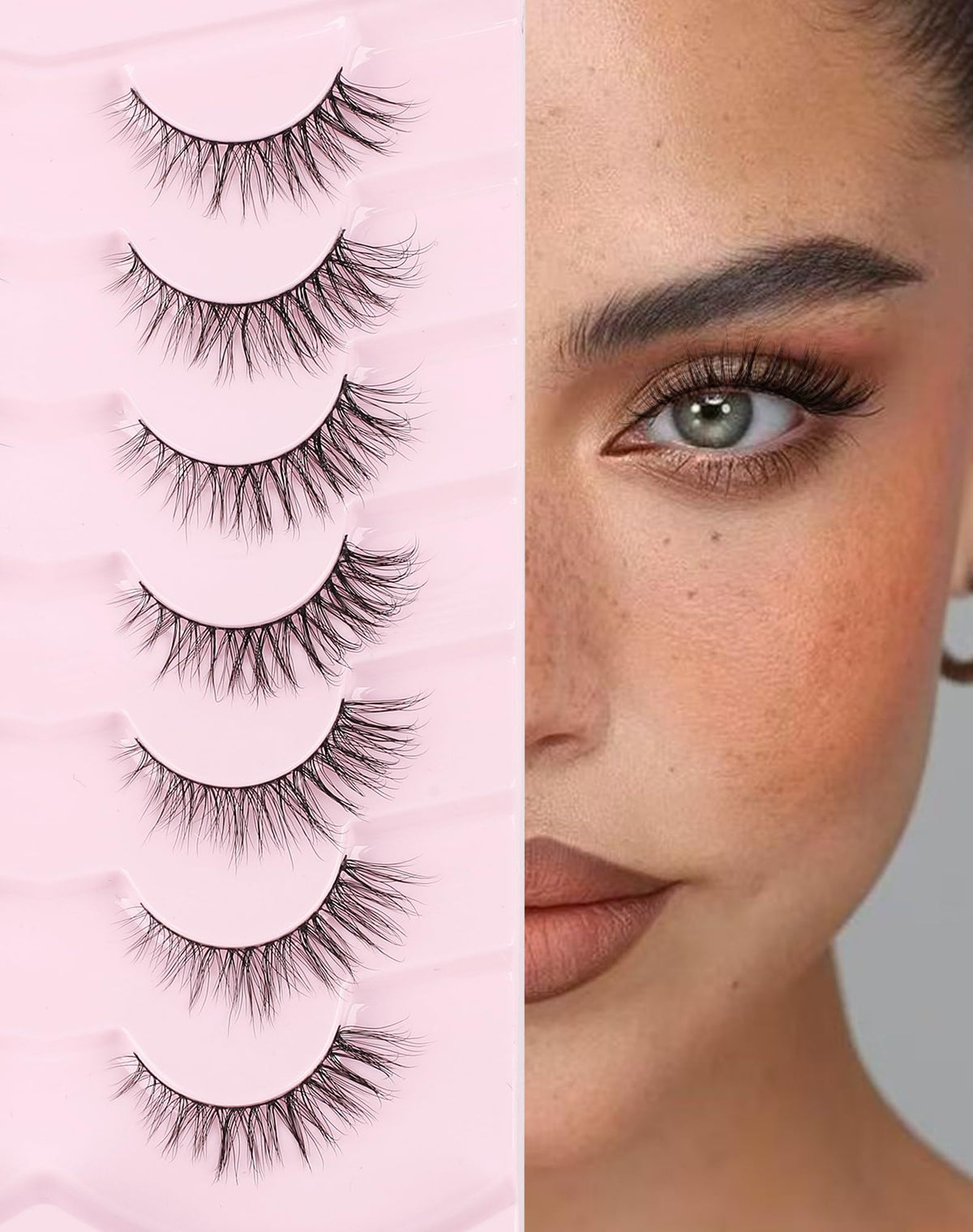 Onlyall Pestañas mink naturales esponjosas para look diario y suave.