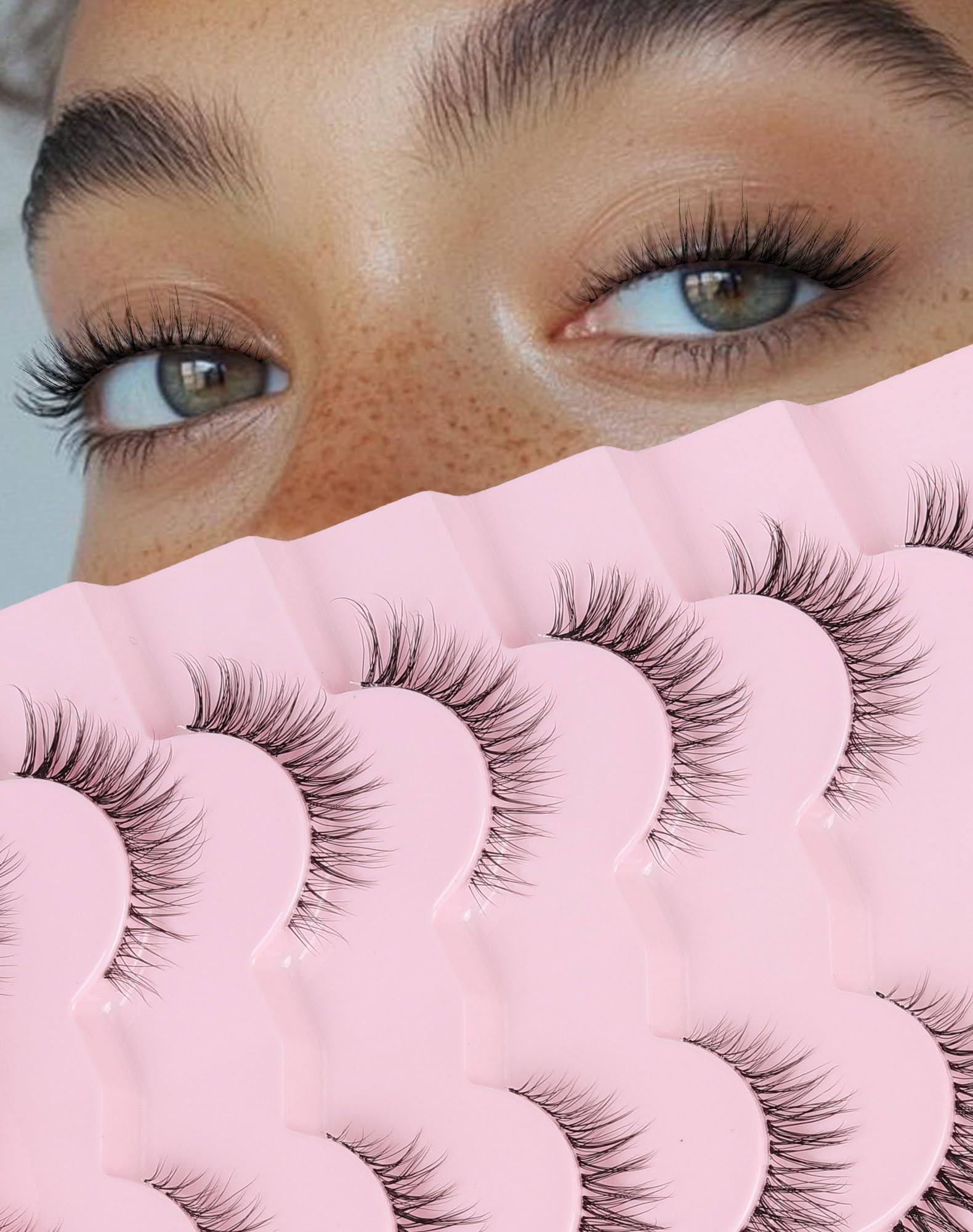 Onlyall pestanas naturales con cinta transparente para un look suave y cómodo