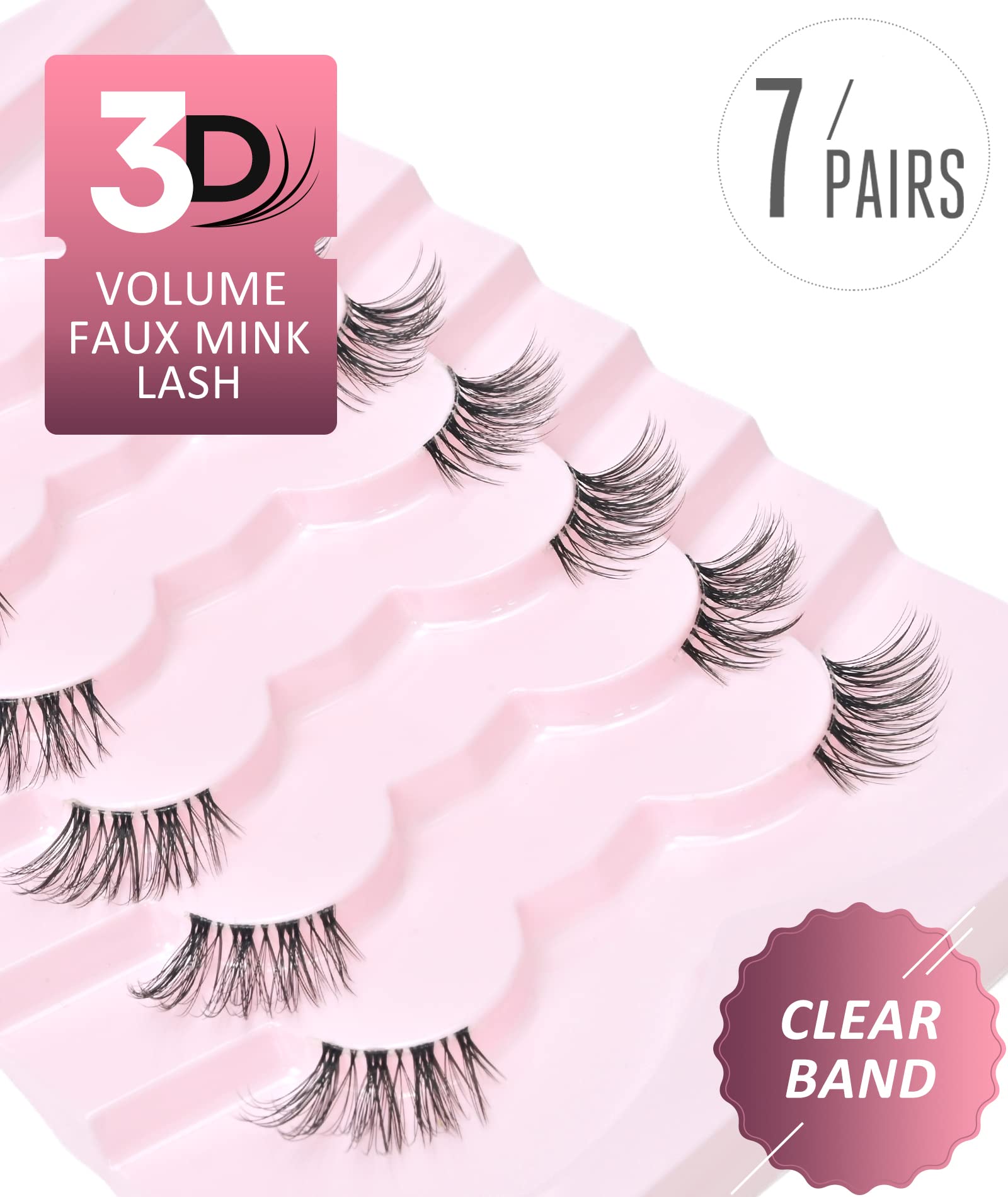 Conjunto de 7 pares Onlyall 3D visón sintético para looks variados.