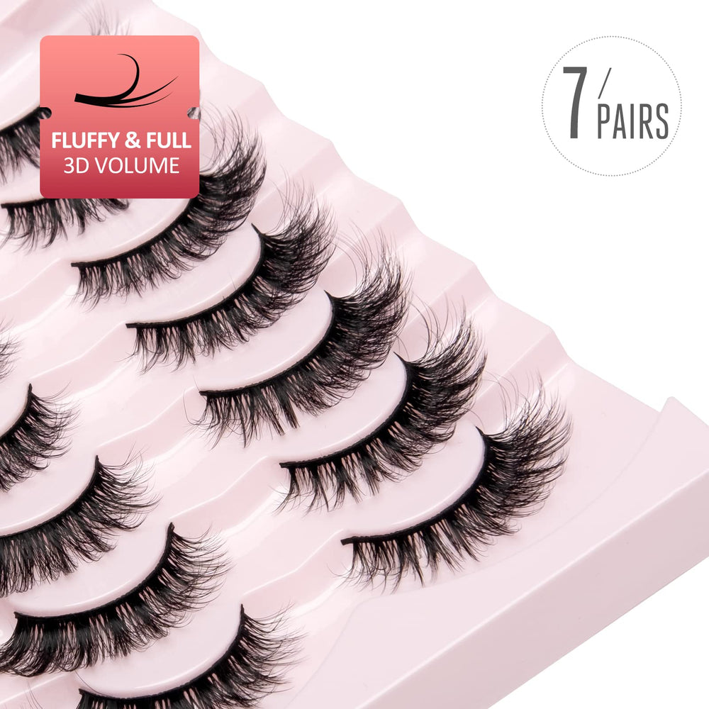 Onlyall pestañas visón sintético con forma almendra para adaptar a ojos Almendra.